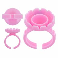 Pink Flower Glue Ring 25st